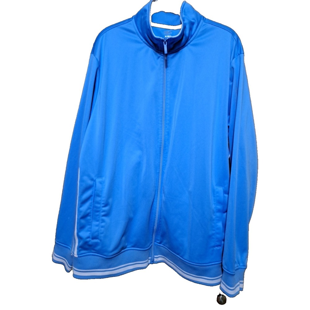 Athletic Works Men's Blue Full Zipper Long Sleeve Polyester Jacket Activewear XL